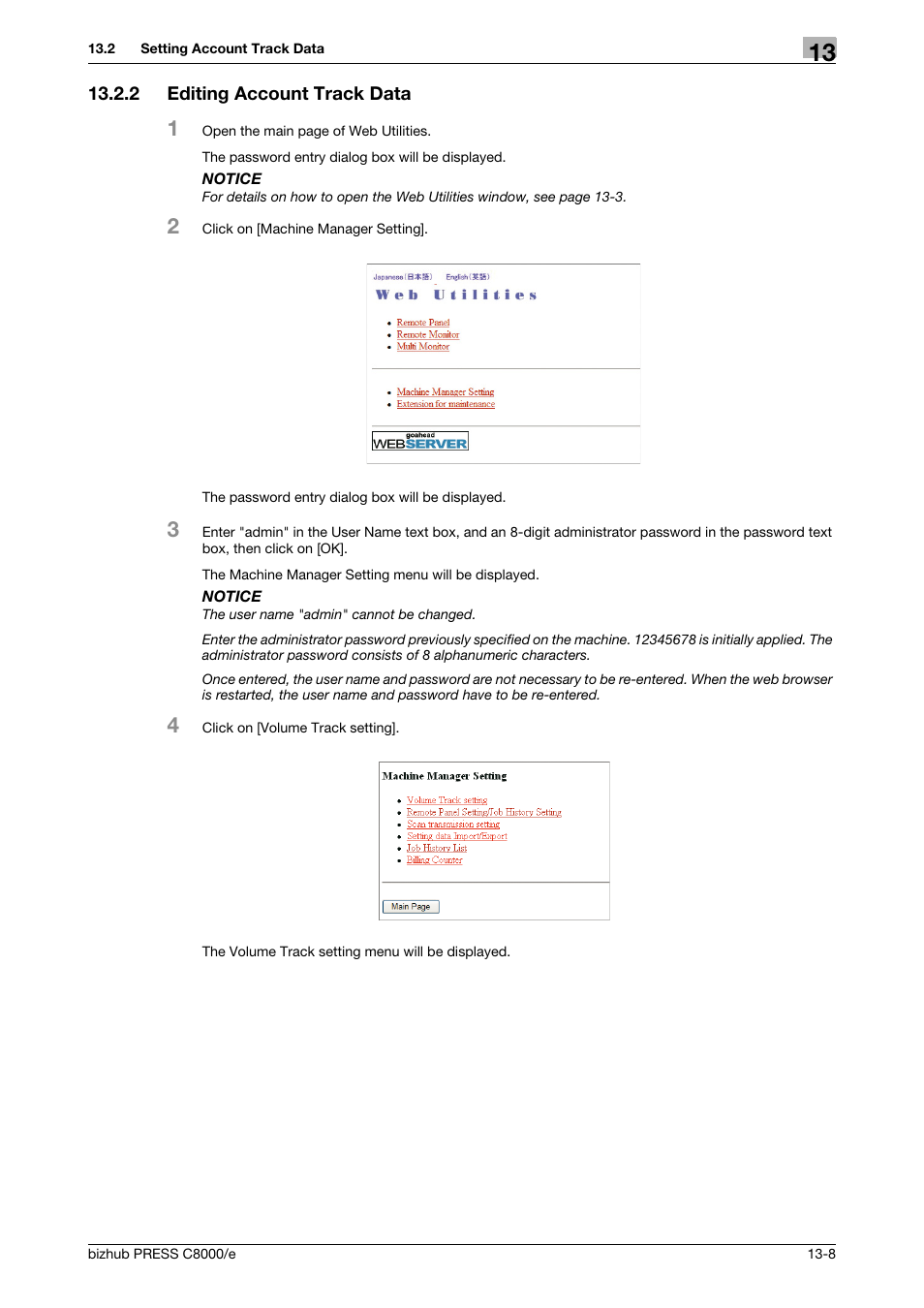 2 editing account track data, Editing account track data -8 | Konica Minolta bizhub PRESS C8000e User Manual | Page 642 / 706