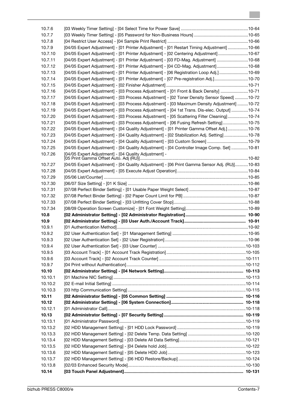 Konica Minolta bizhub PRESS C8000e User Manual | Page 9 / 706
