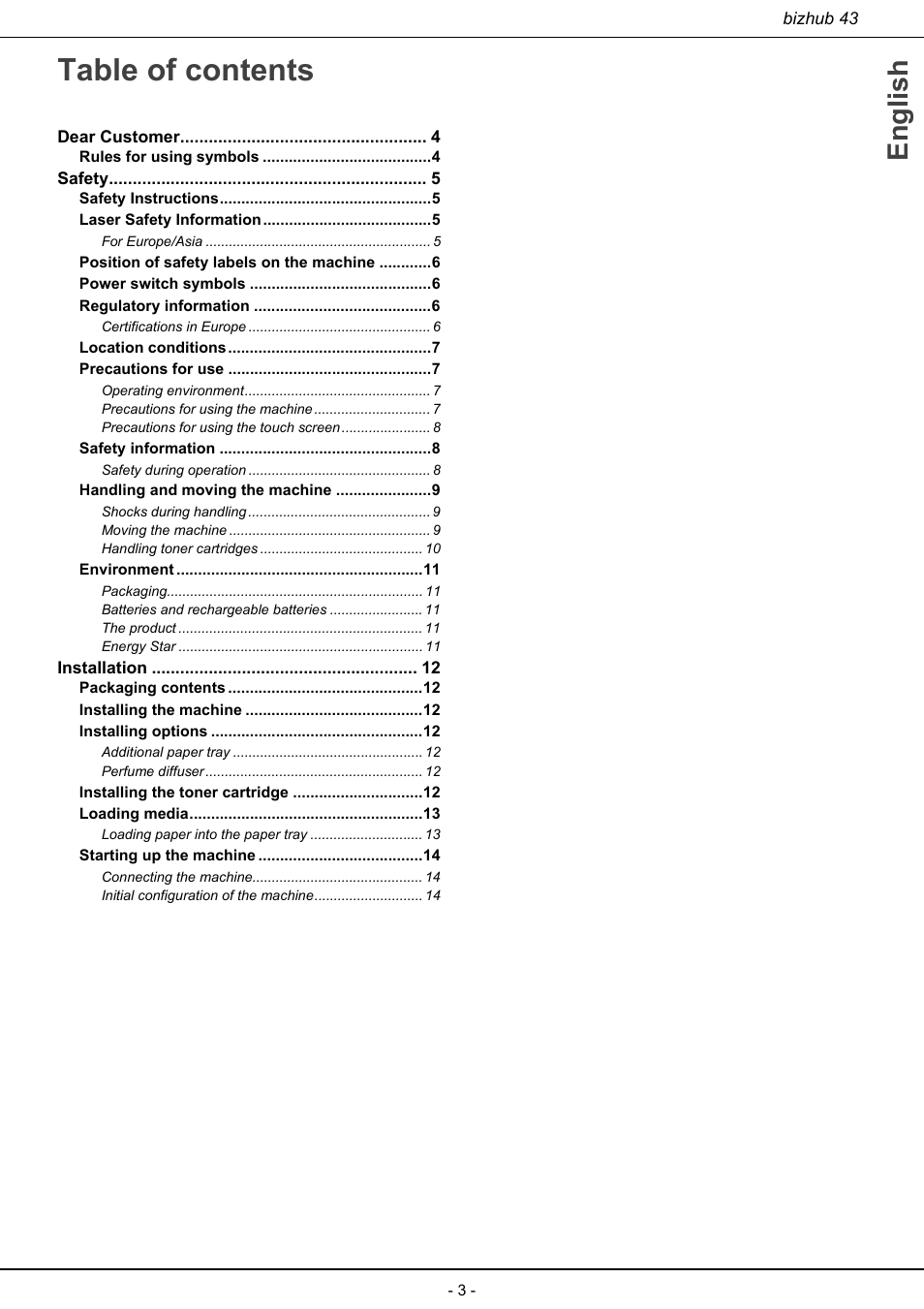 Konica Minolta bizhub 43 User Manual | Page 5 / 258