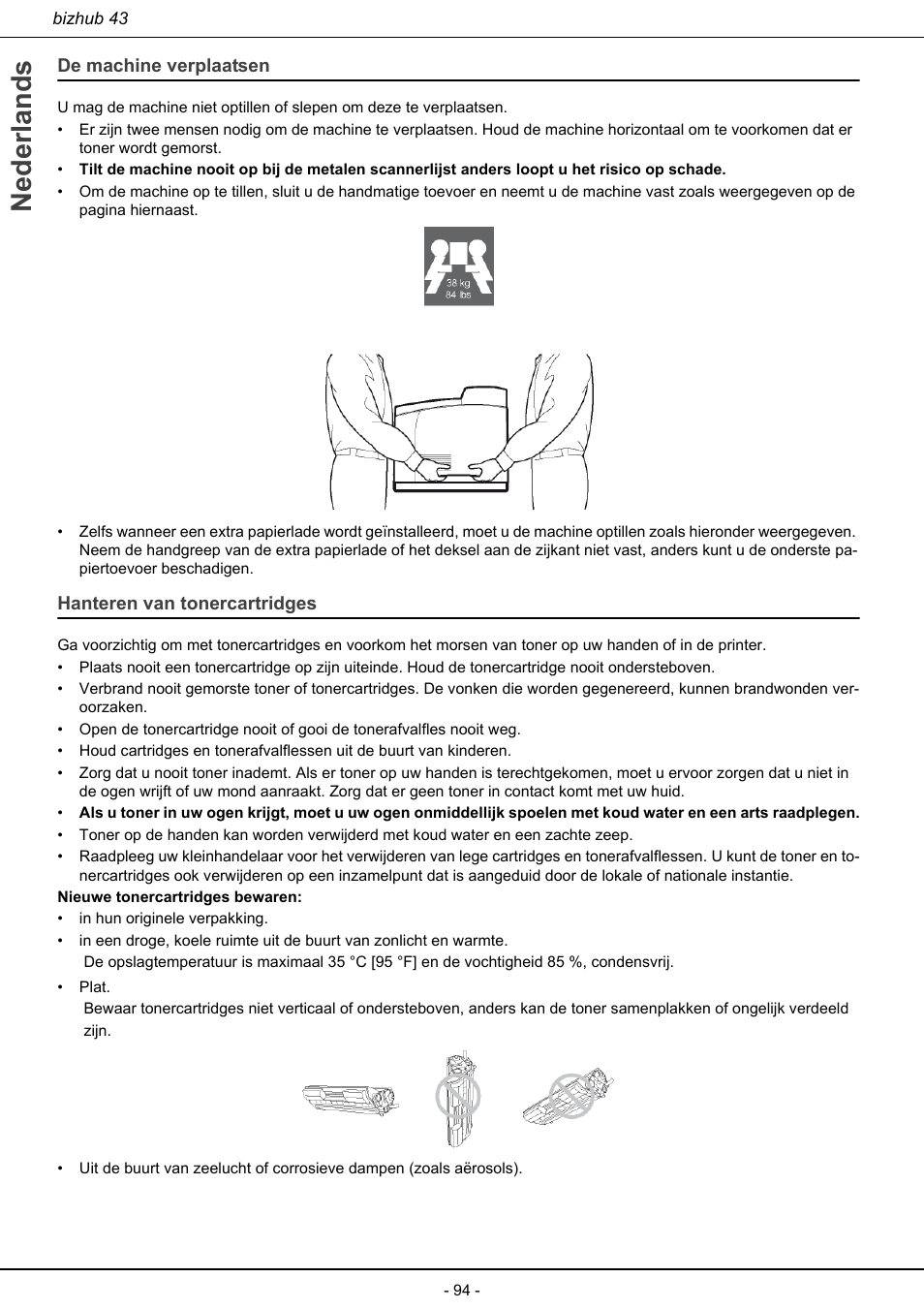 Nederlands | Konica Minolta bizhub 43 User Manual | Page 96 / 258