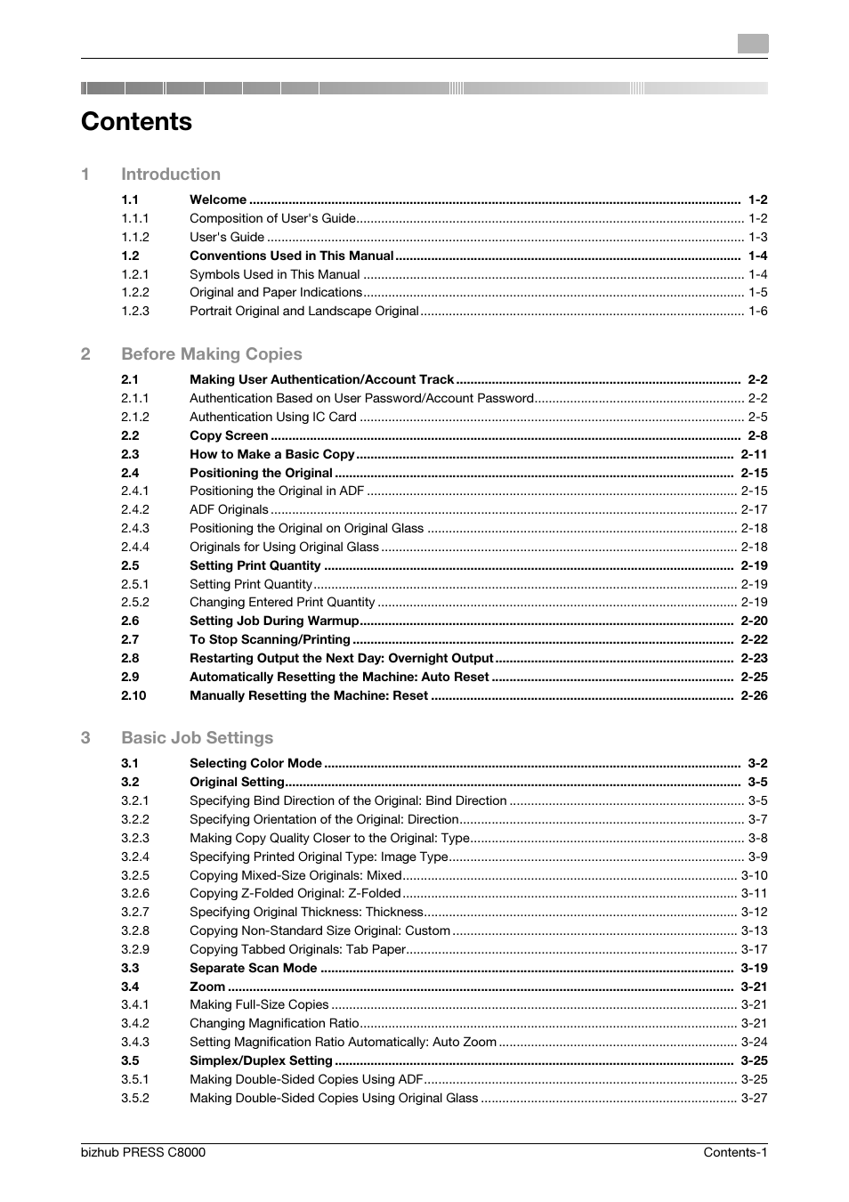 Konica Minolta bizhub PRESS C8000e User Manual | Page 2 / 418
