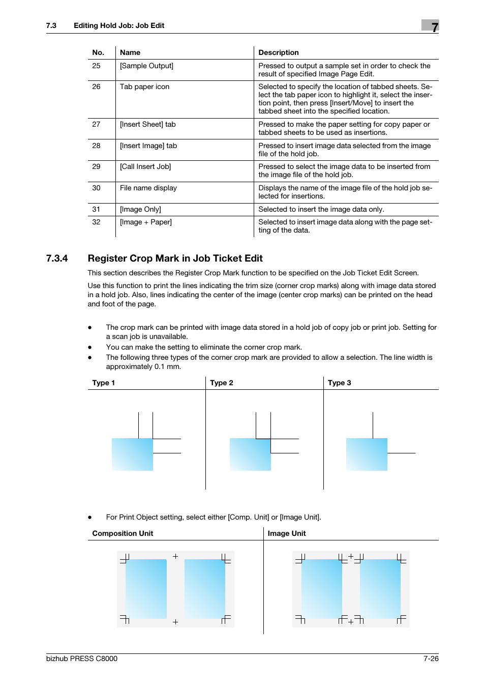 4 register crop mark in job ticket edit, Register crop mark in job ticket edit -26 | Konica Minolta bizhub PRESS C8000e User Manual | Page 258 / 418