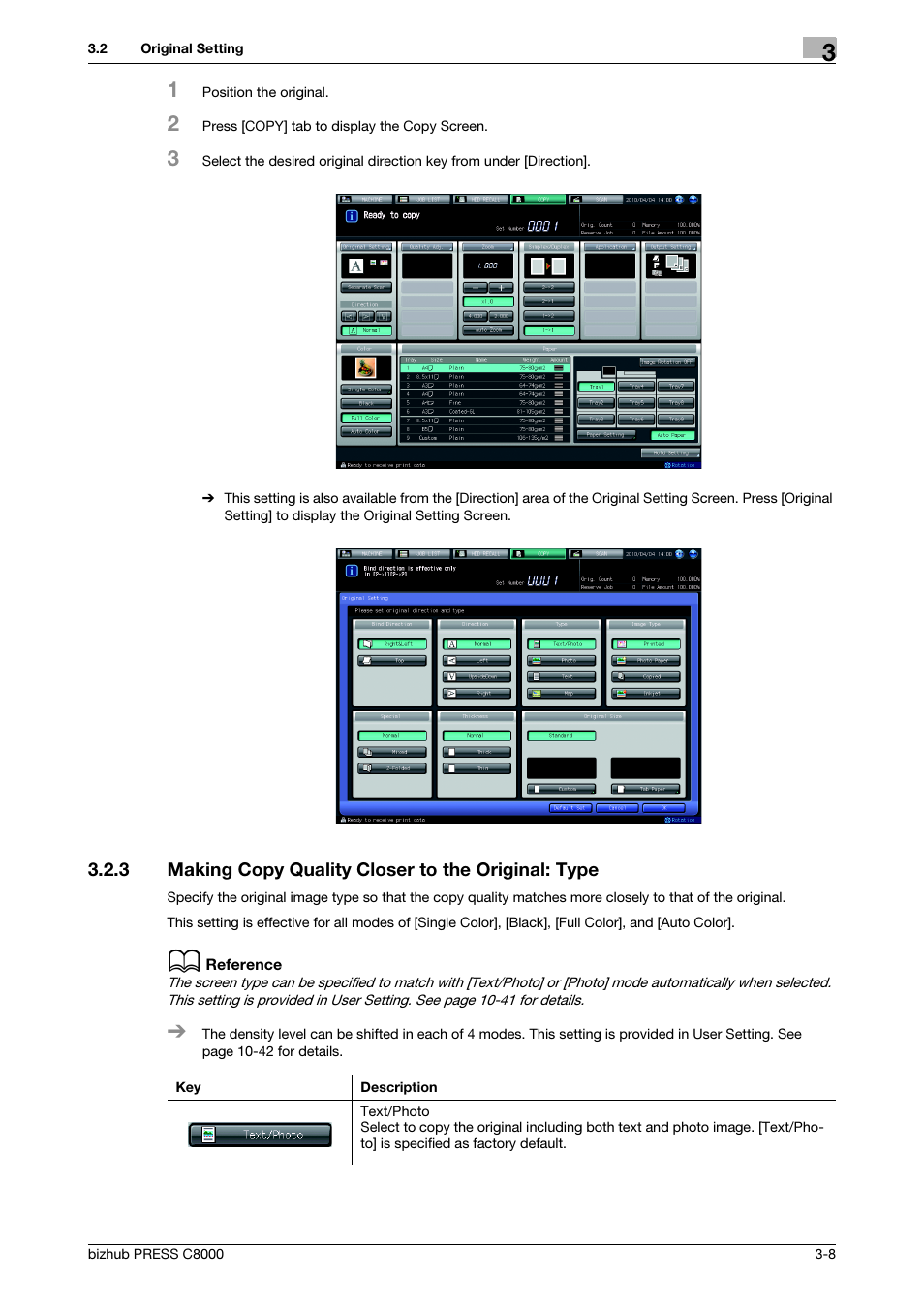 3 making copy quality closer to the original: type | Konica Minolta bizhub PRESS C8000e User Manual | Page 46 / 418