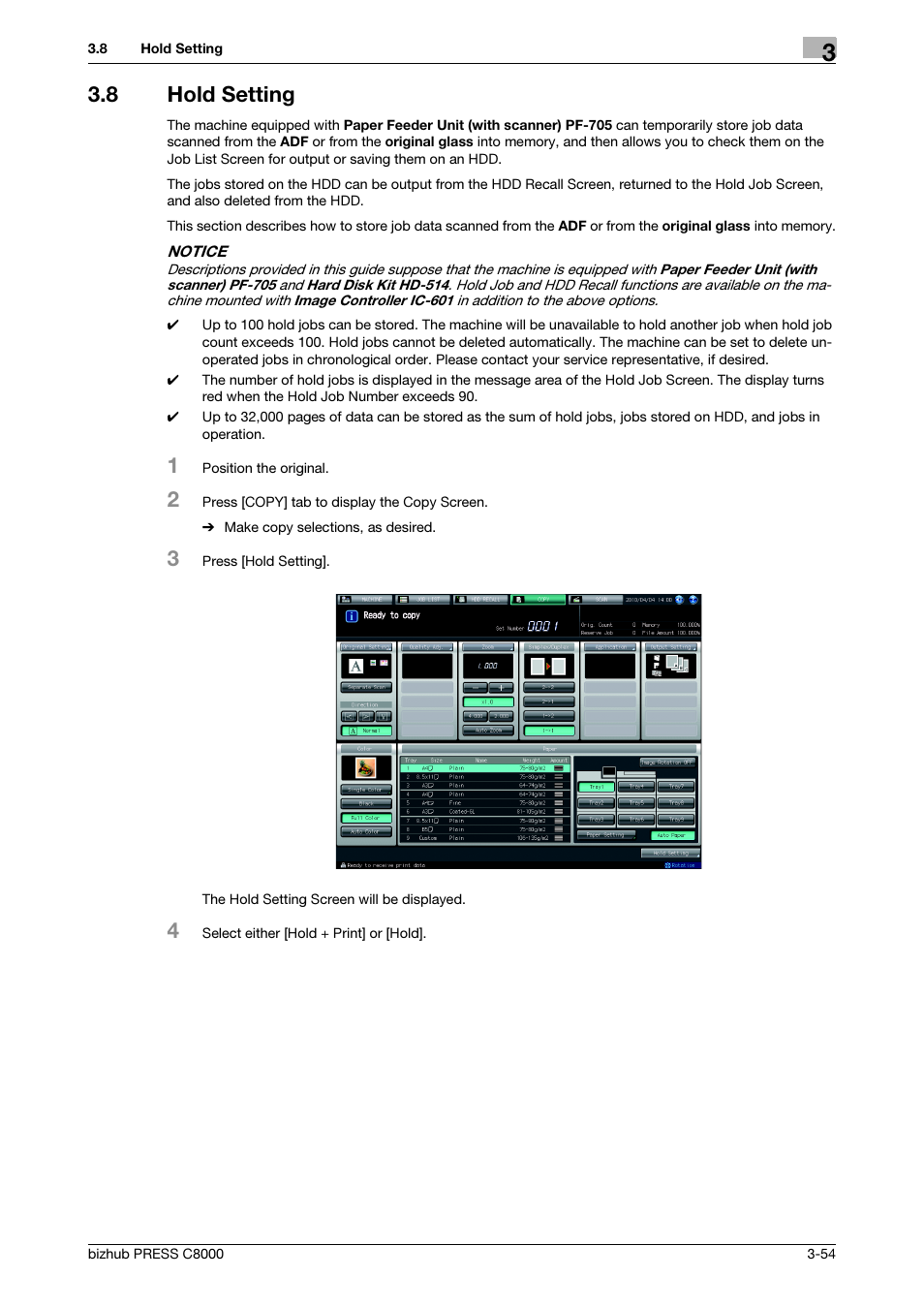 8 hold setting, Hold setting -54 | Konica Minolta bizhub PRESS C8000e User Manual | Page 92 / 418