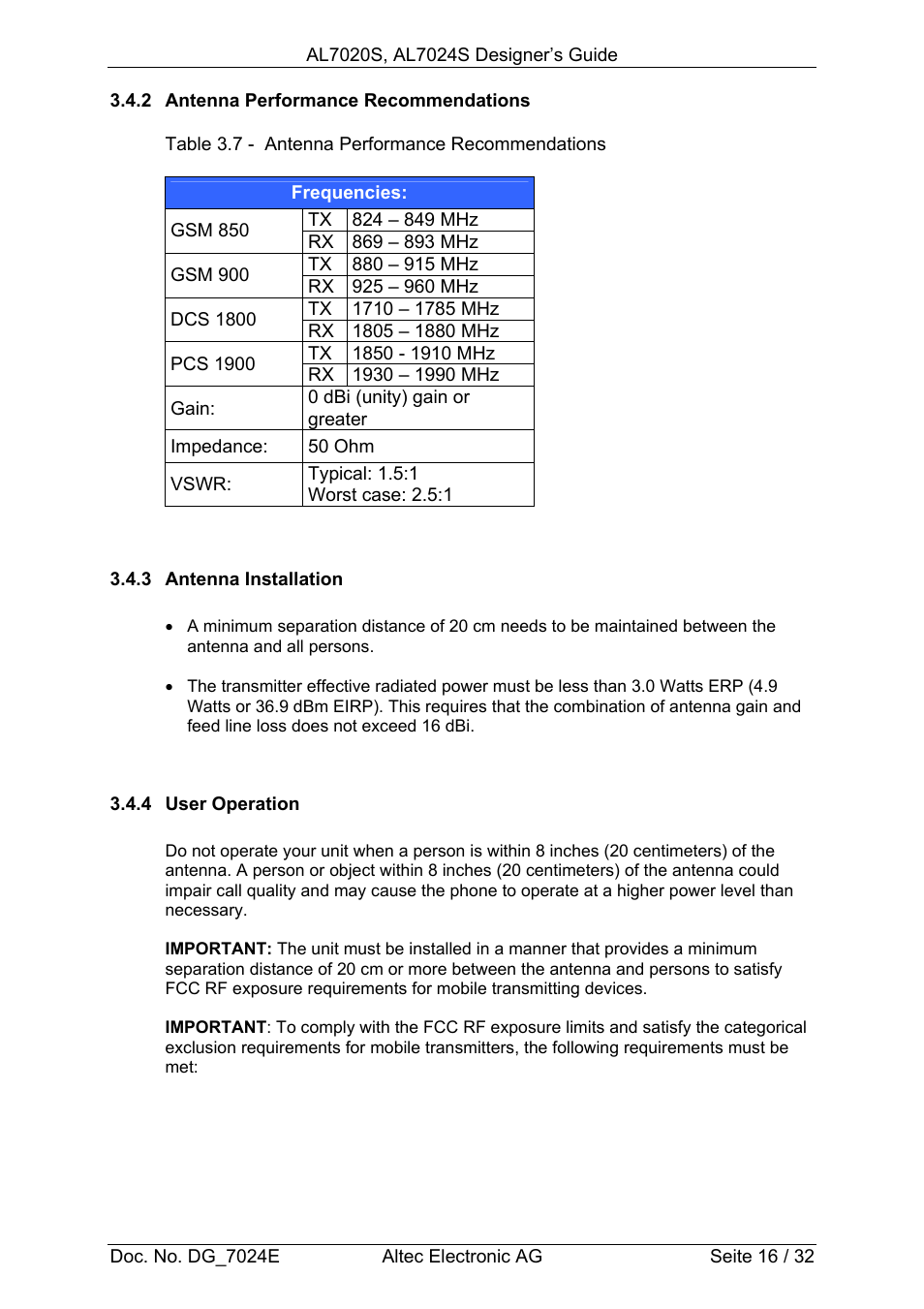 Altec GSM SOCKET AL7020S User Manual | Page 16 / 32