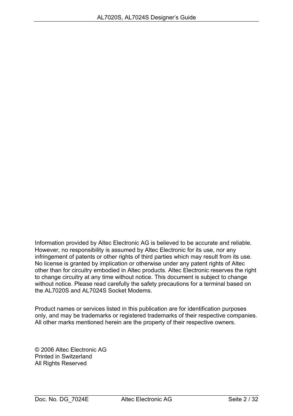 Altec GSM SOCKET AL7020S User Manual | Page 2 / 32