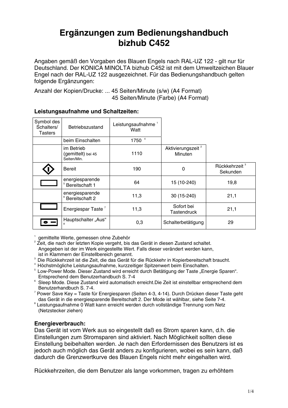 Ergänzungen zum bedienungshandbuch bizhub c452 | Konica Minolta BIZHUB C652DS User Manual | Page 15 / 338