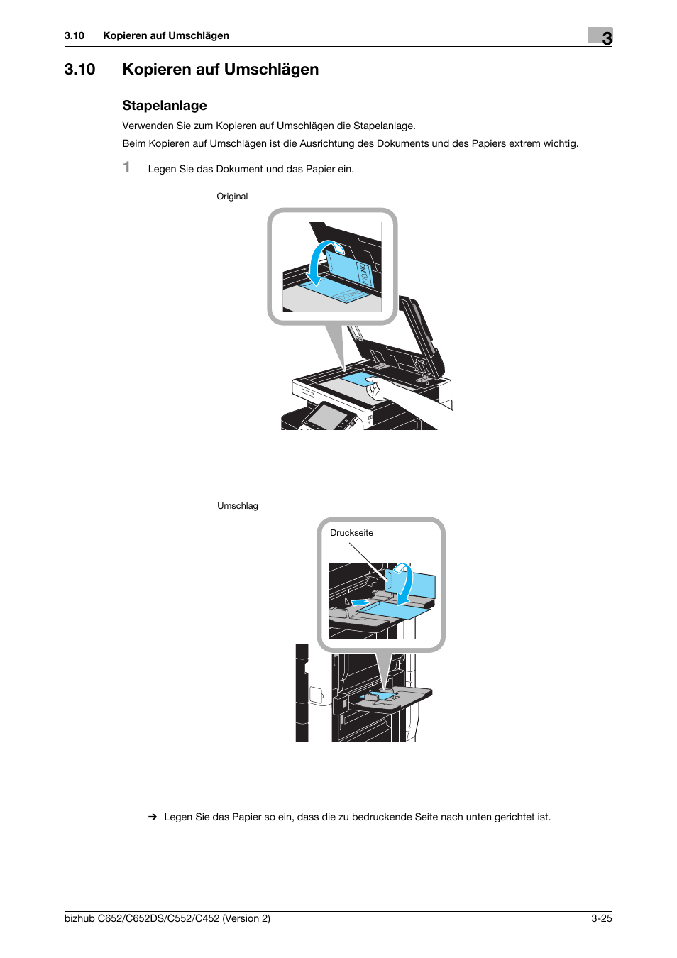 10 kopieren auf umschlägen, Stapelanlage, Kopieren auf umschlägen -25 stapelanlage -25 | Konica Minolta BIZHUB C652DS User Manual | Page 179 / 338