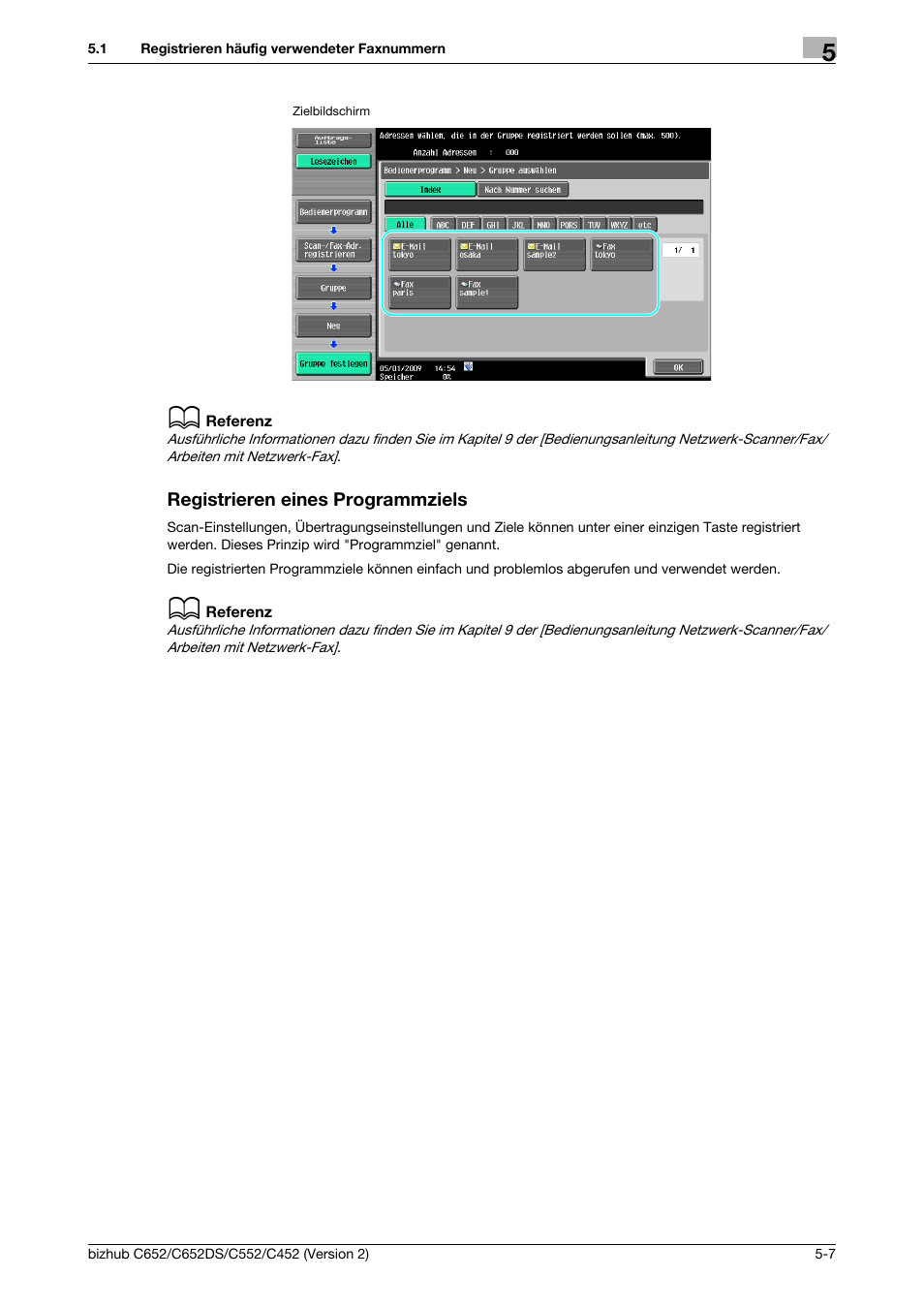 Registrieren eines programmziels, Registrieren eines programmziels -7 | Konica Minolta BIZHUB C652DS User Manual | Page 221 / 338