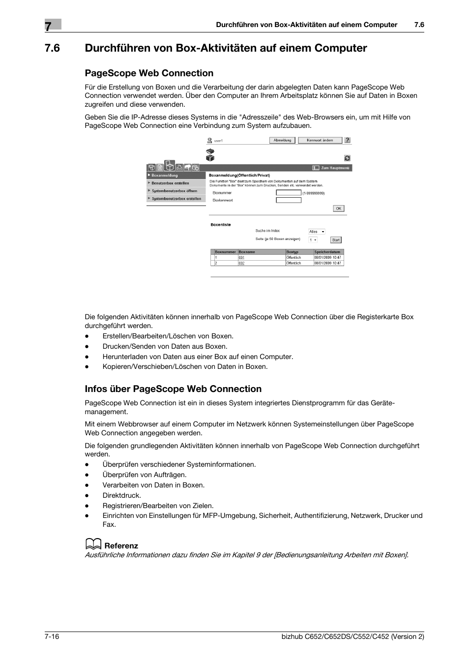 Pagescope web connection, Infos über pagescope web connection | Konica Minolta BIZHUB C652DS User Manual | Page 288 / 338