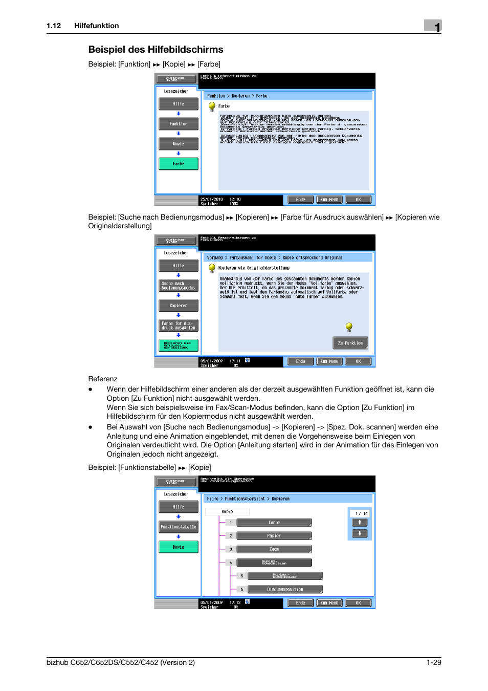 Beispiel des hilfebildschirms, Beispiel des hilfebildschirms -29 | Konica Minolta BIZHUB C652DS User Manual | Page 53 / 338