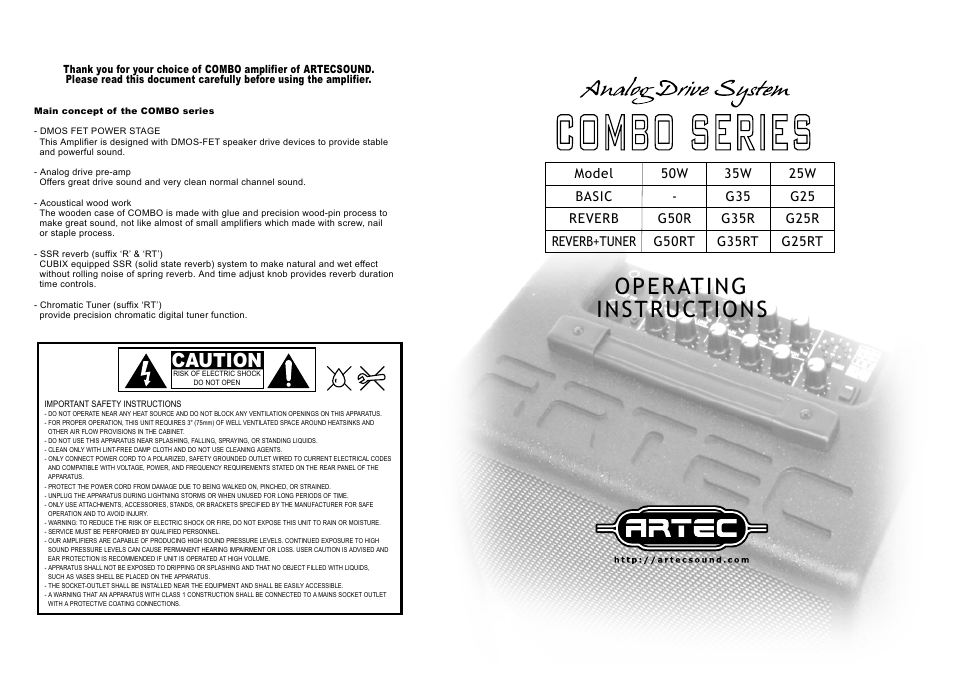 Artech USA COMBO 50W User Manual | 2 pages