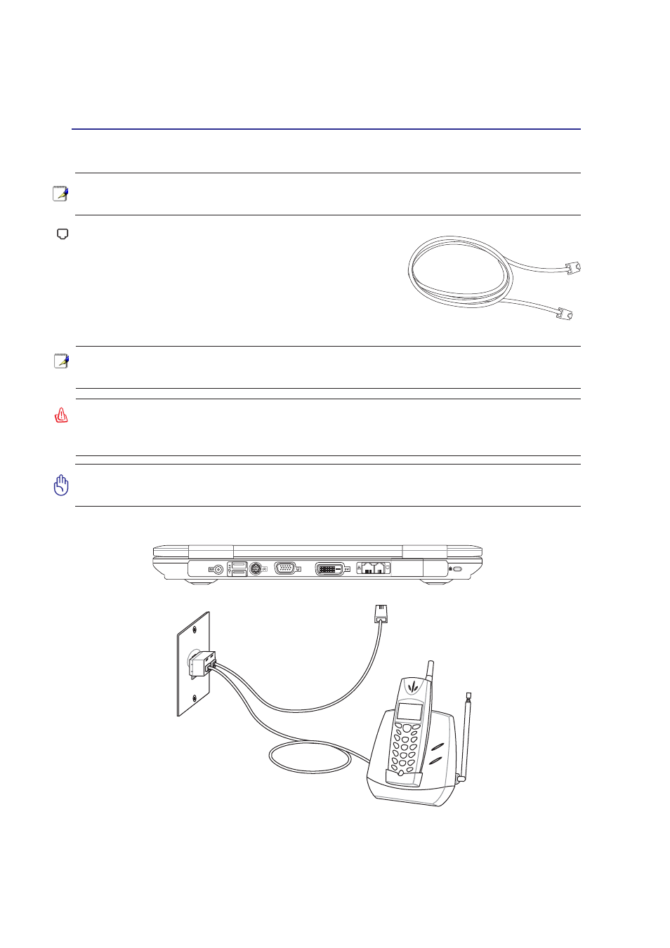 Connections, Modem connection | Asus E2521 User Manual | Page 44 / 71