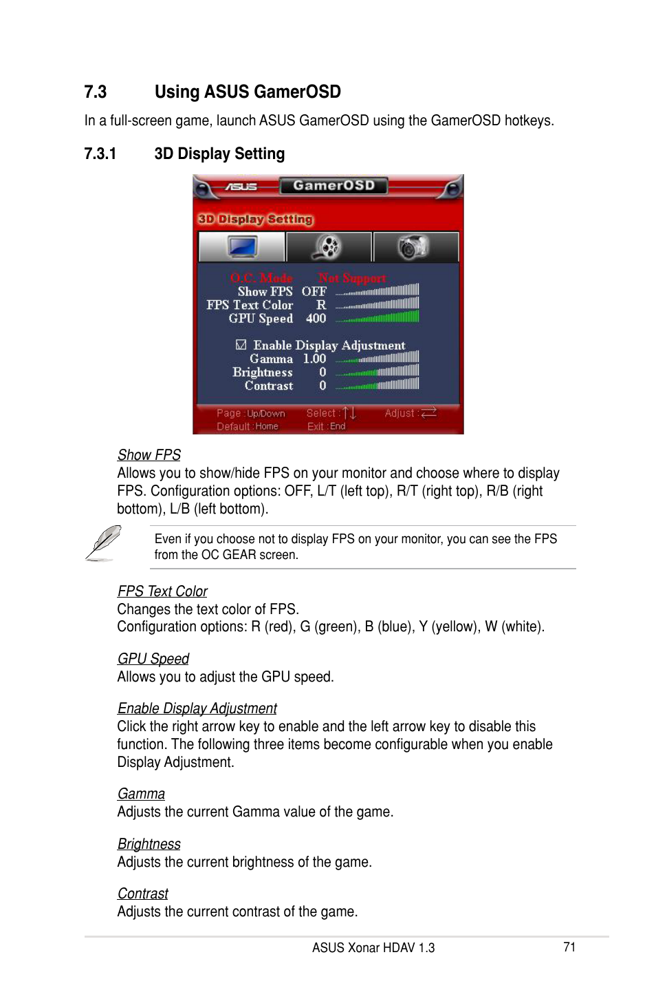 3 using asus gamerosd | Asus Xonar HDAV 1.3 User Manual | Page 77 / 100