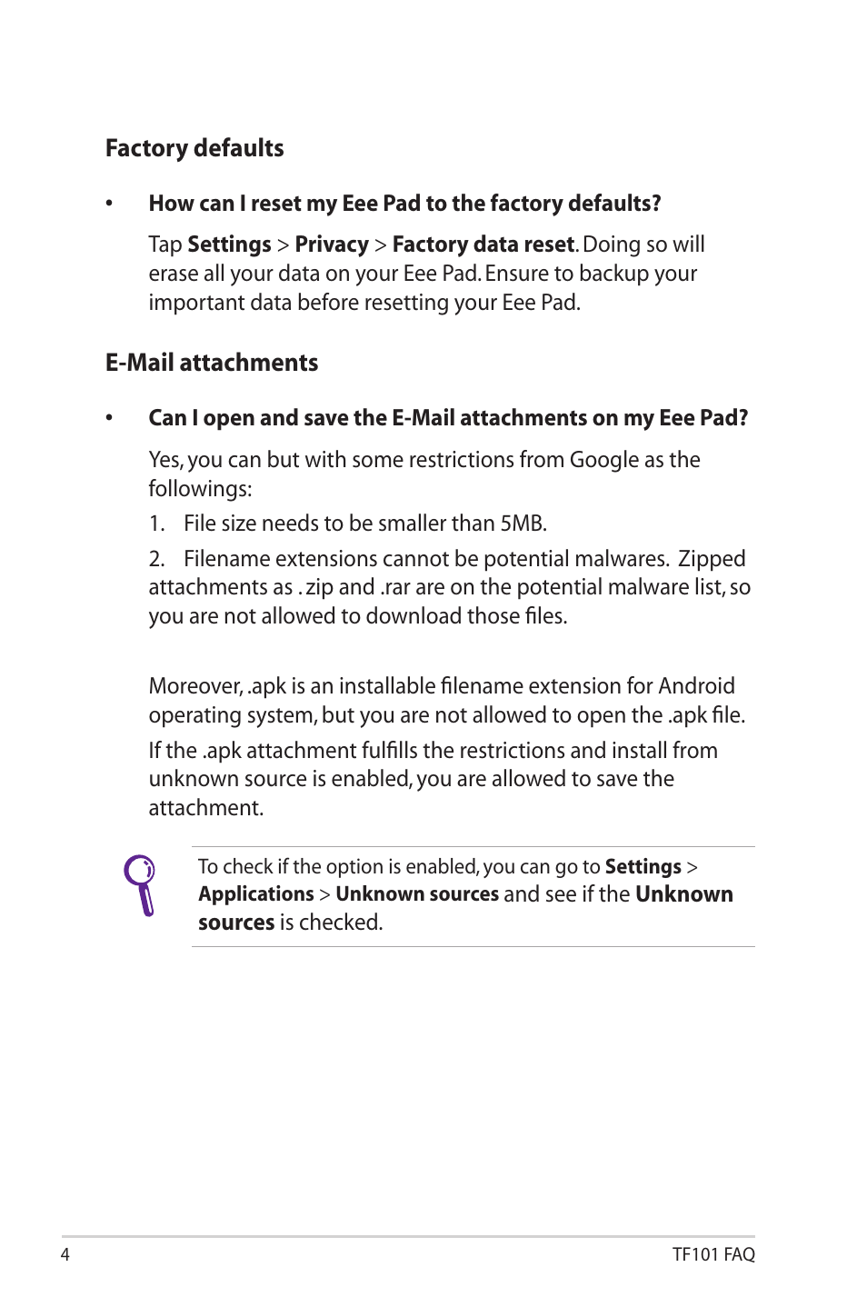 Asus EEE PAD PC TF101 User Manual | Page 4 / 4