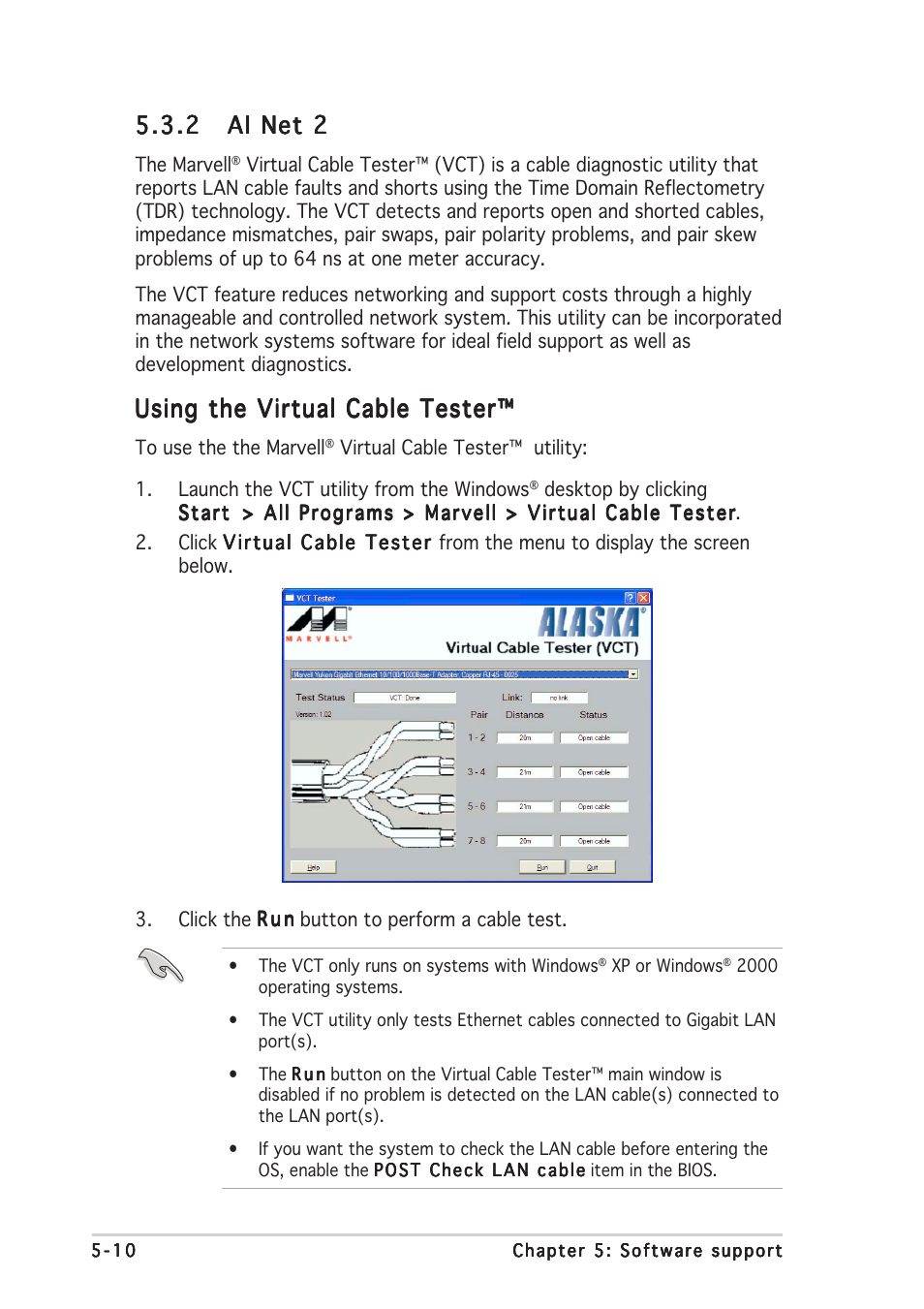 Using the virtual cable tester | Asus A8R-MVP User Manual | Page 112 / 150