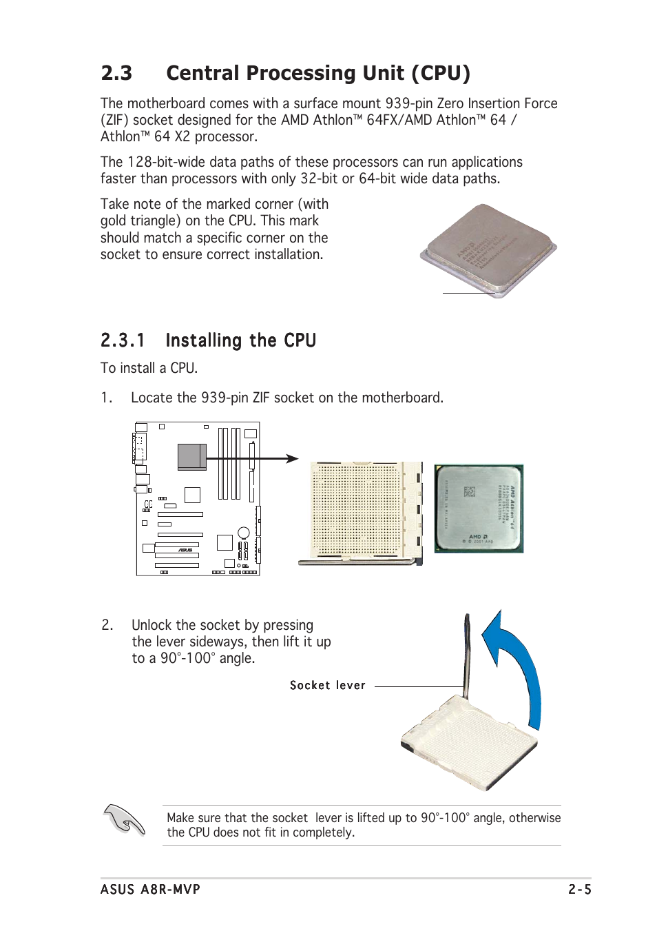 3 central processing unit (cpu) | Asus A8R-MVP User Manual | Page 27 / 150