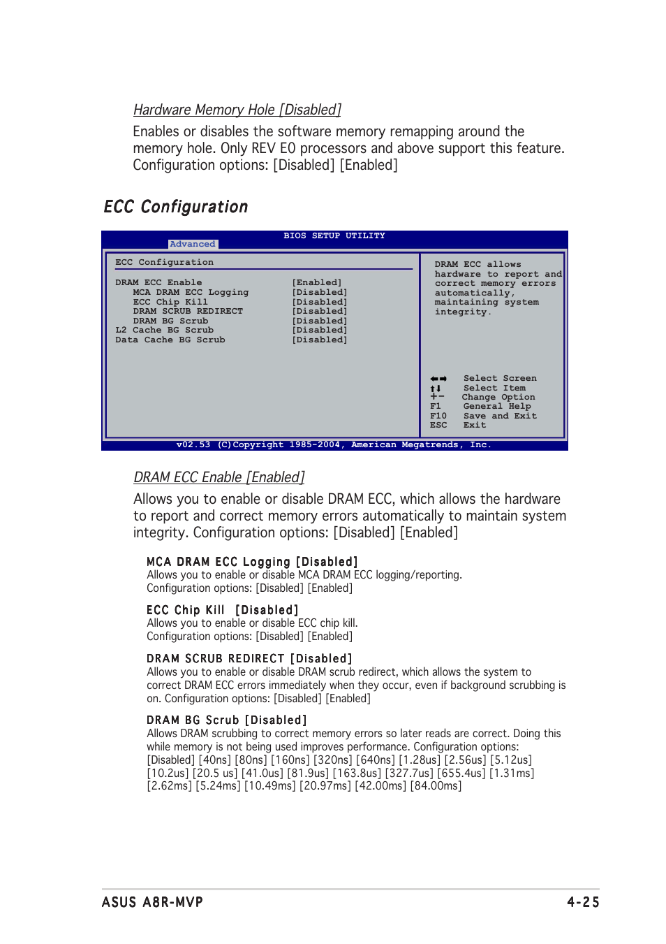 Ecc configuration | Asus A8R-MVP User Manual | Page 81 / 150