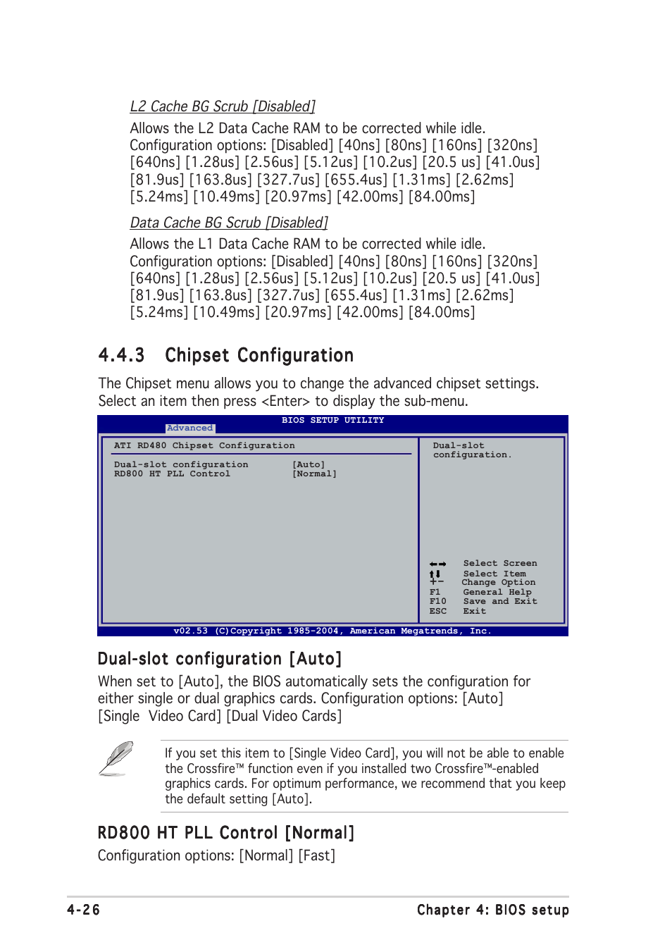 Dual-slot configuration [auto, Rd800 ht pll control [normal | Asus A8R-MVP User Manual | Page 82 / 150