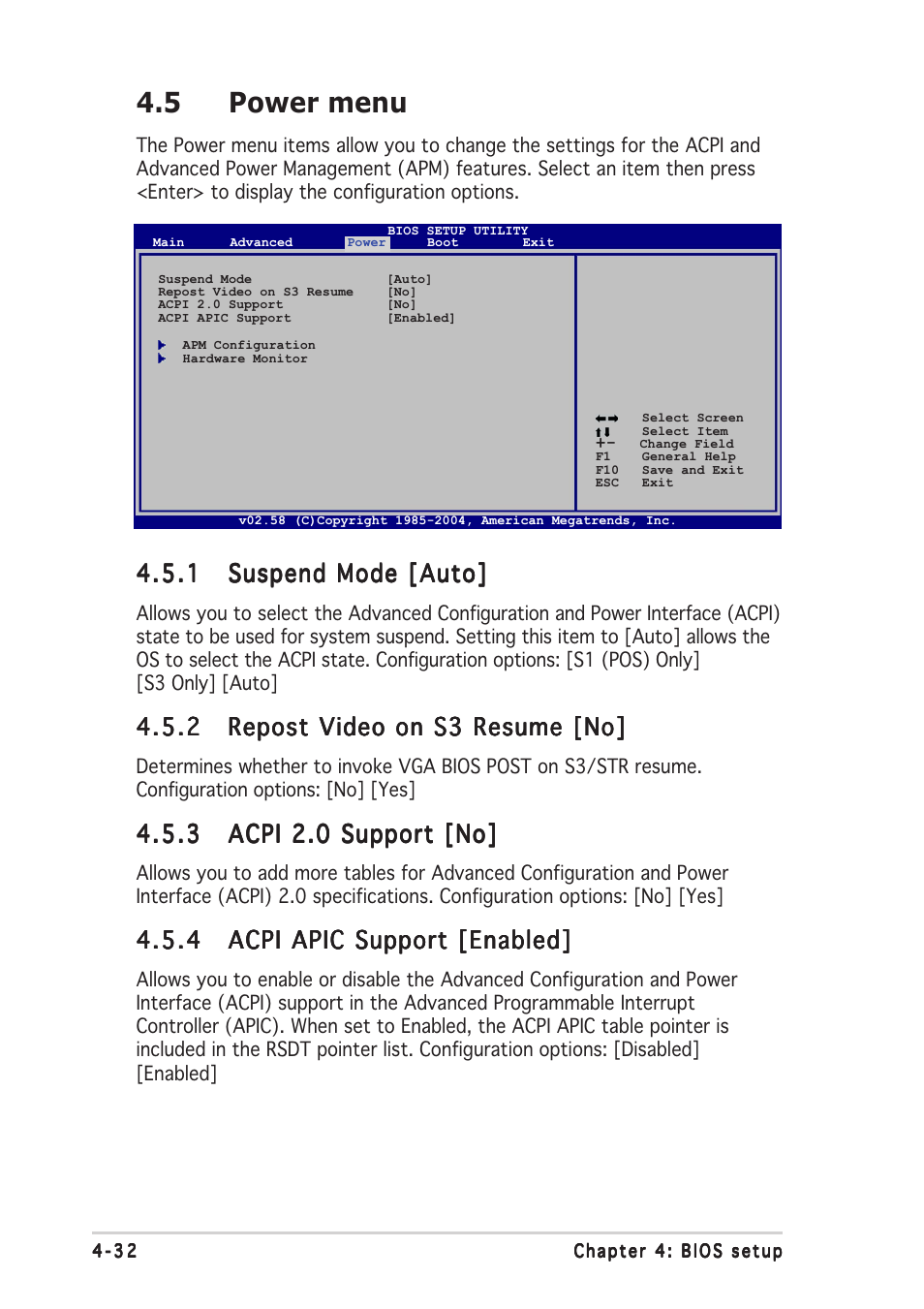 5 power menu | Asus A8R-MVP User Manual | Page 88 / 150