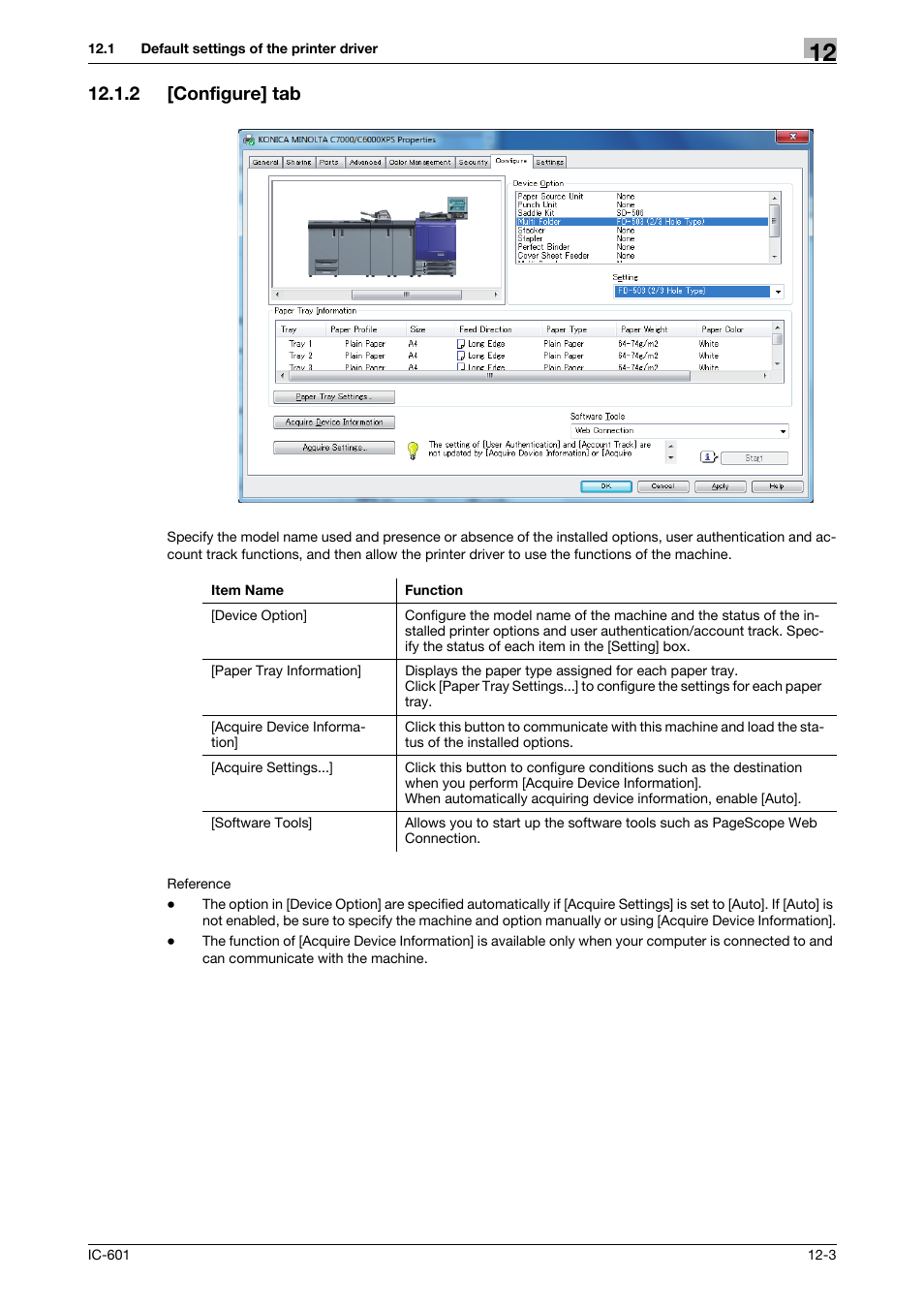 2 [configure] tab, Configure] tab -3, P. 12-3 | Konica Minolta bizhub PRESS C70hc User Manual | Page 141 / 249