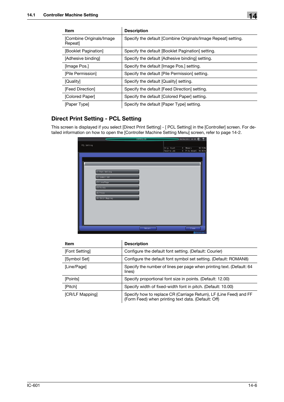 Direct print setting - pcl setting | Konica Minolta bizhub PRESS C70hc User Manual | Page 184 / 249