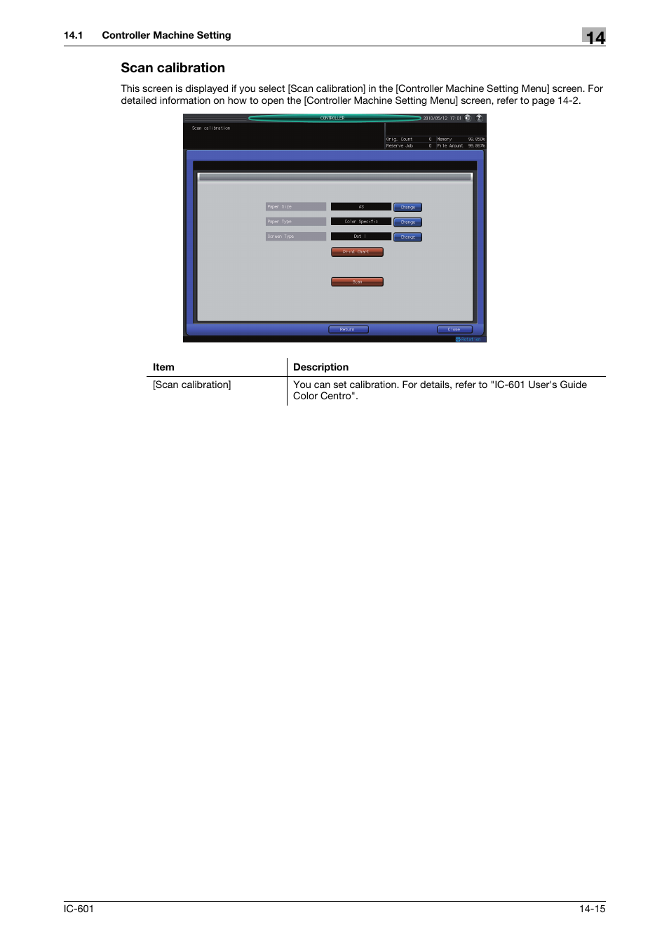 Scan calibration | Konica Minolta bizhub PRESS C70hc User Manual | Page 193 / 249