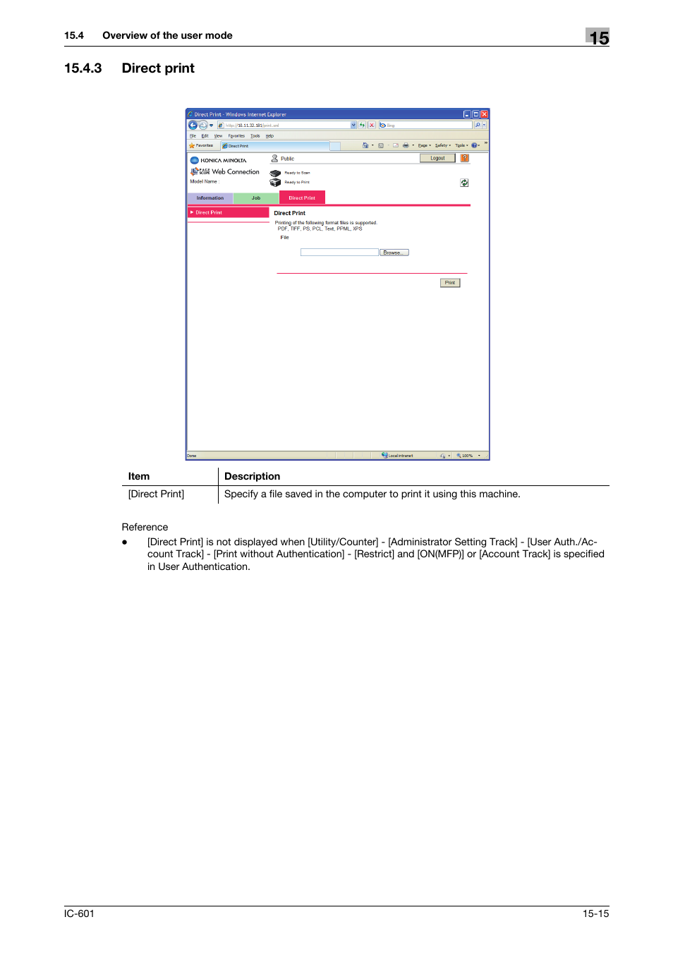 3 direct print, Direct print -15 | Konica Minolta bizhub PRESS C70hc User Manual | Page 215 / 249