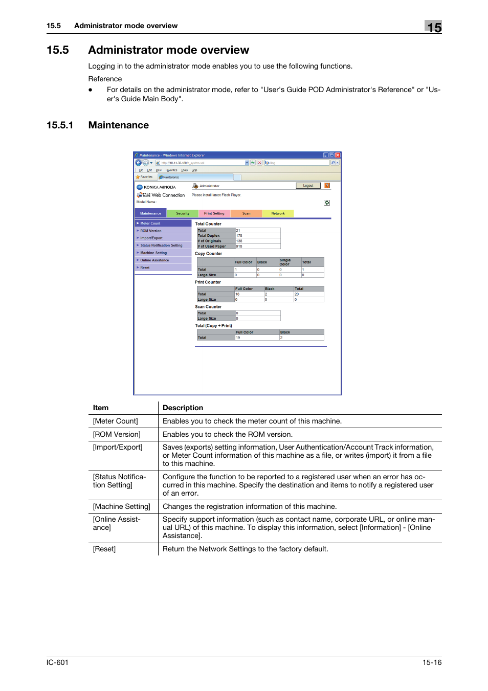 5 administrator mode overview, 1 maintenance, Administrator mode overview -16 | Maintenance -16 | Konica Minolta bizhub PRESS C70hc User Manual | Page 216 / 249