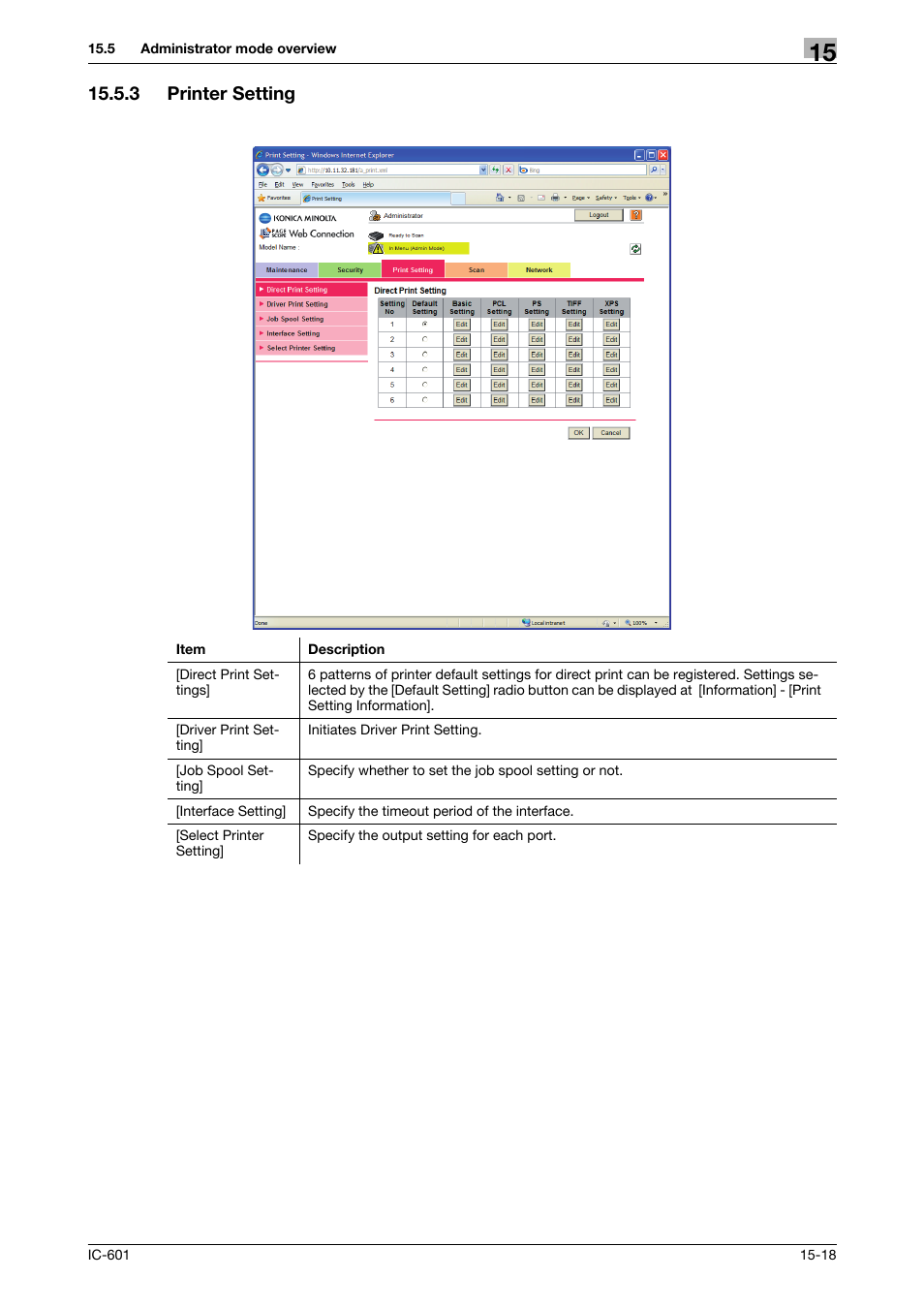 3 printer setting, Printer setting -18 | Konica Minolta bizhub PRESS C70hc User Manual | Page 218 / 249