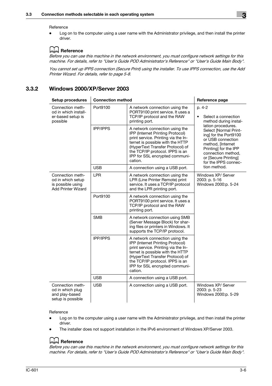 2 windows 2000/xp/server 2003, Windows 2000/xp/server 2003 -6 | Konica Minolta bizhub PRESS C70hc User Manual | Page 28 / 249