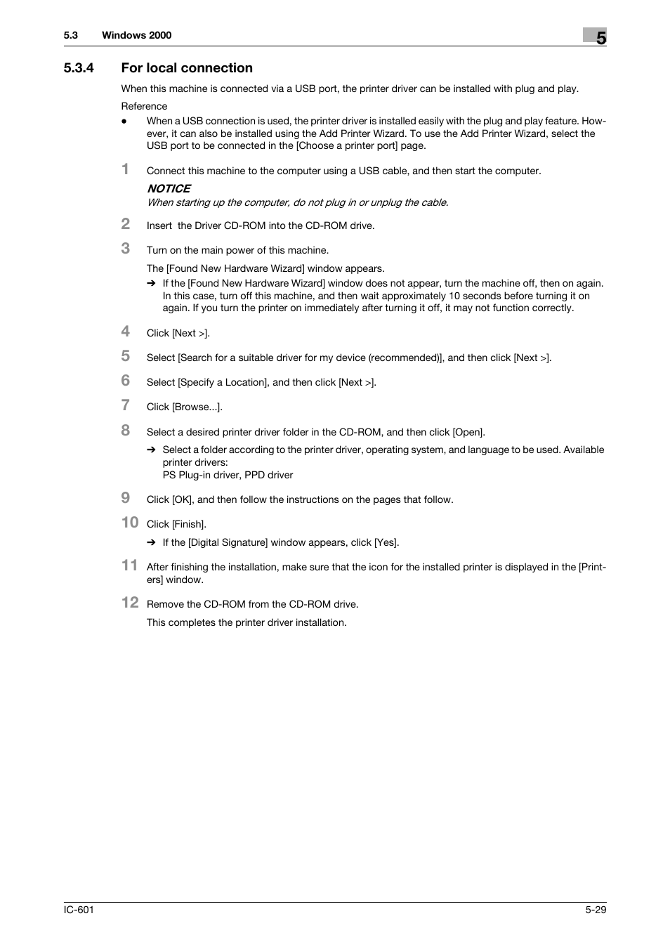 4 for local connection, For local connection -29, P. 5-29 | Konica Minolta bizhub PRESS C70hc User Manual | Page 67 / 249
