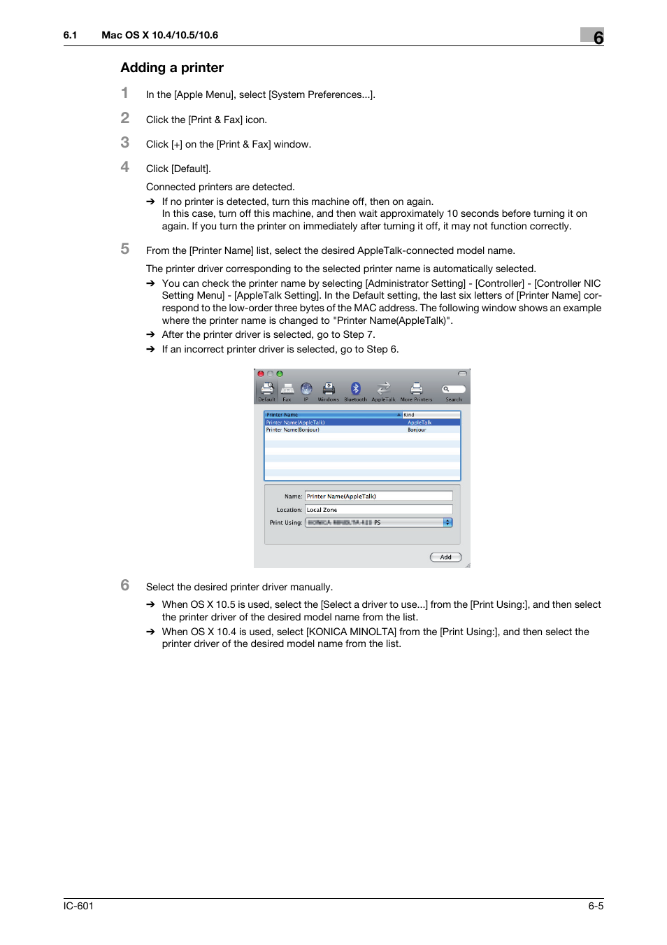 Adding a printer | Konica Minolta bizhub PRESS C70hc User Manual | Page 72 / 249