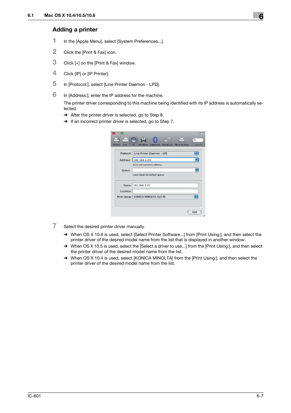 Adding a printer | Konica Minolta bizhub PRESS C70hc User Manual | Page 74 / 249