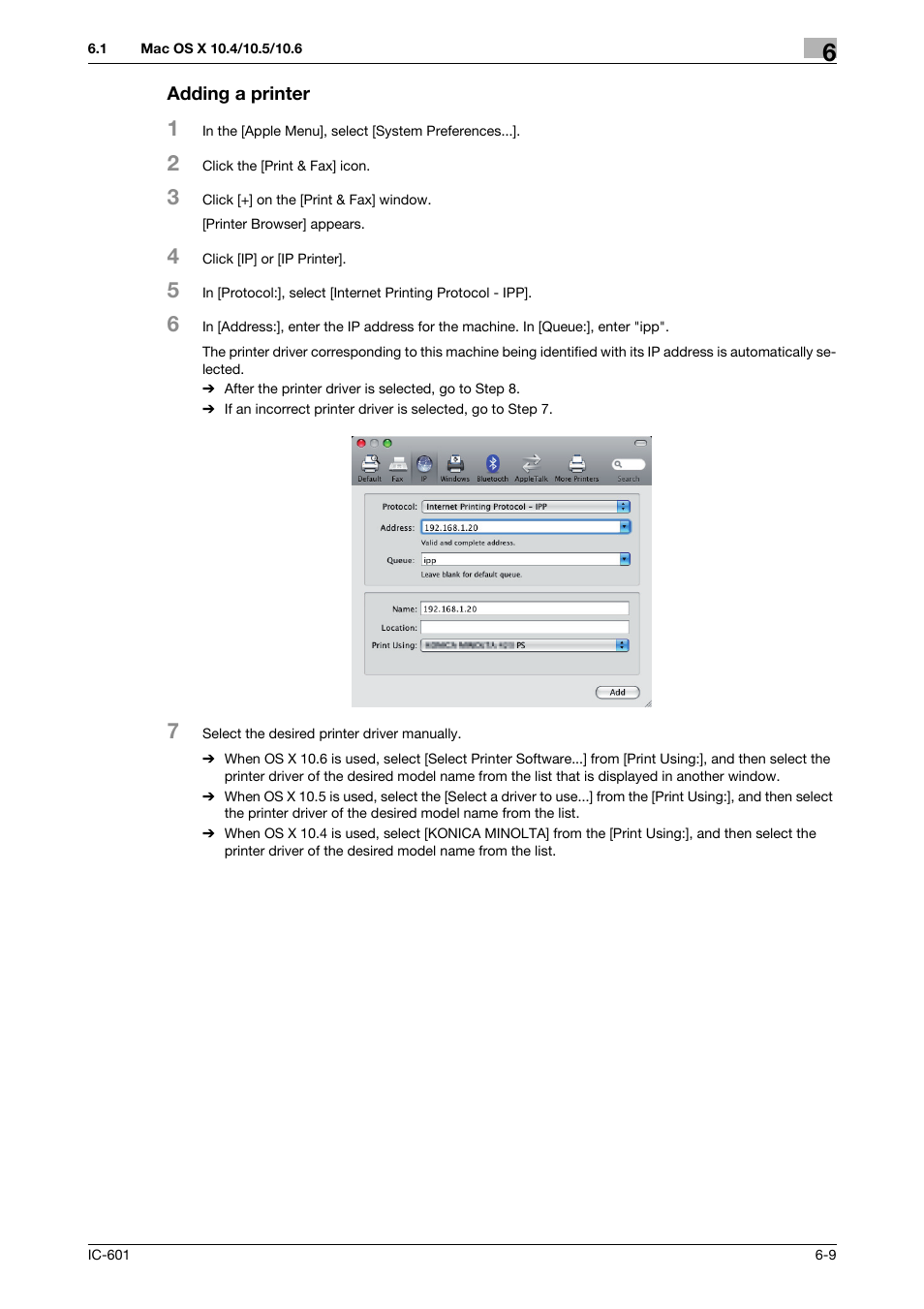 Adding a printer | Konica Minolta bizhub PRESS C70hc User Manual | Page 76 / 249