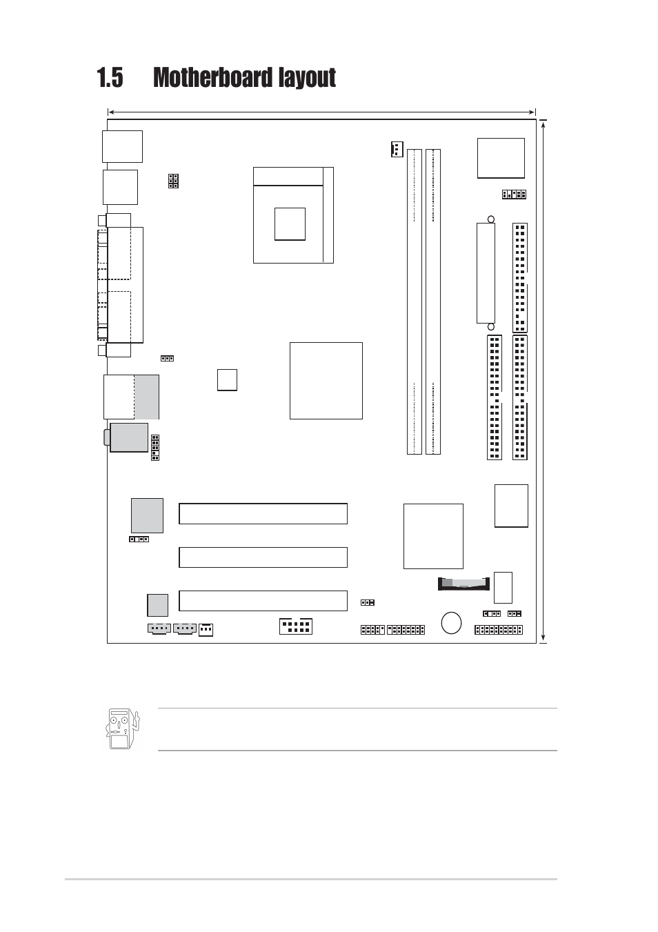 5 motherboard layout, 6 chapter 1: motherboard information, Super i/o | Pci1, Pci2 pci3, Intel i/o controller hub (ich4) p4bgl-mx, 9cm (8.6in) | Asus P4BGL-MX User Manual | Page 16 / 67