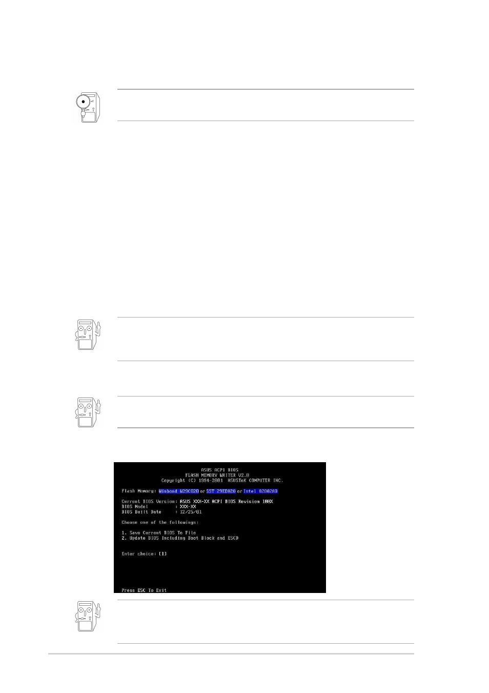 2 using aflash to update the bios | Asus P4BGL-MX User Manual | Page 34 / 67