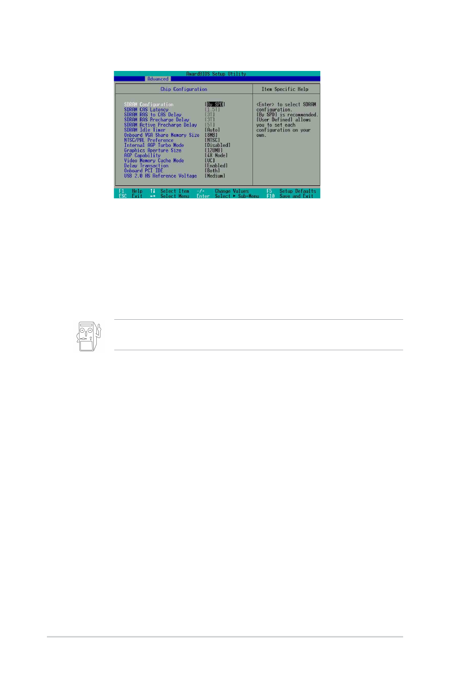 1 chip configuration | Asus P4BGL-MX User Manual | Page 46 / 67