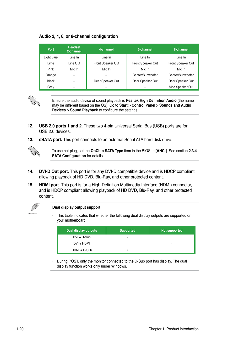 Audio 2, 4, 6, or 8-channel configuration | Asus Motherboard M4A78-EM User Manual | Page 32 / 64