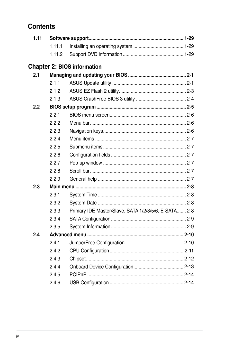 Asus Motherboard M4A78-EM User Manual | Page 4 / 64