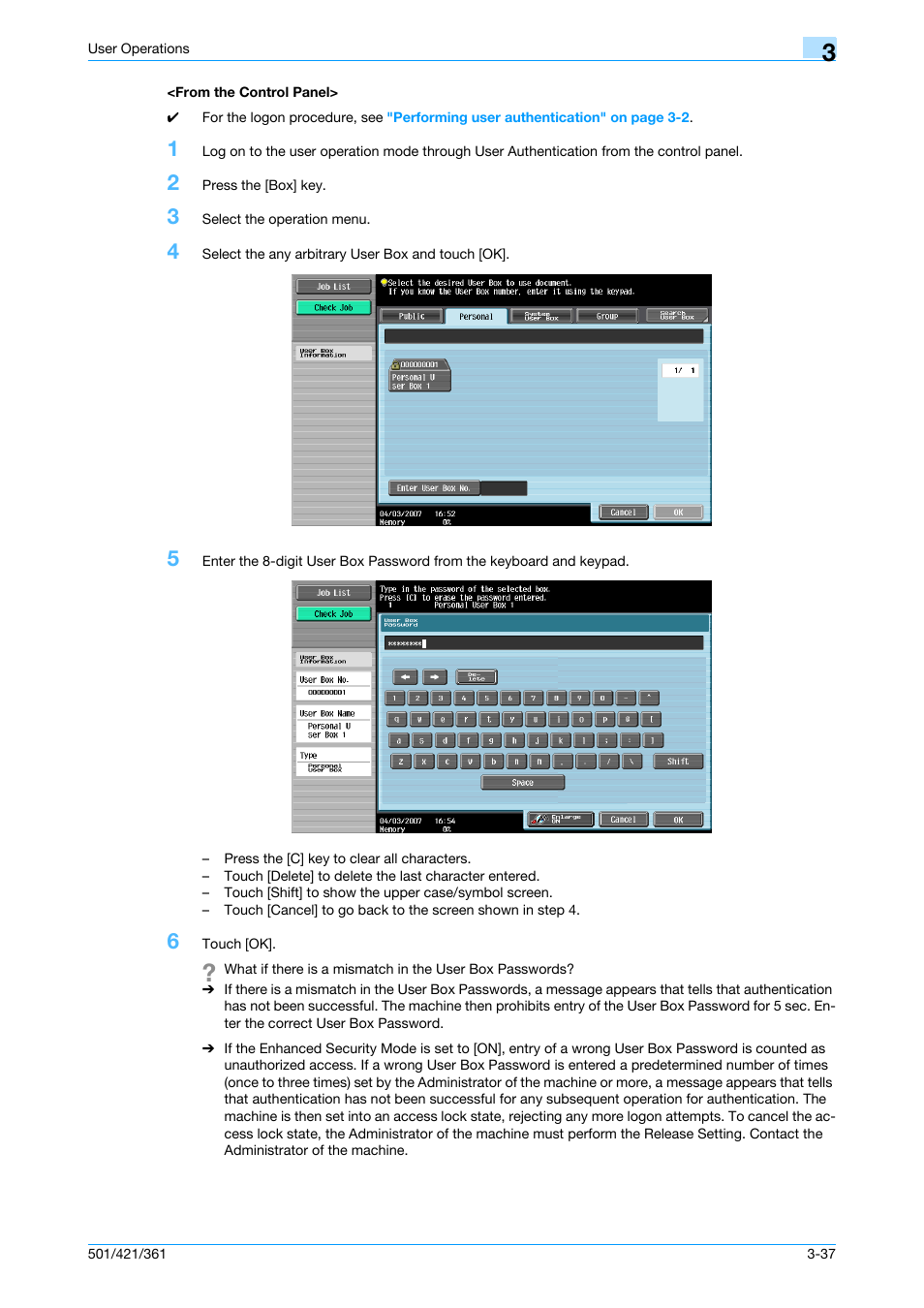 From the control panel, From the control panel> -37 | Konica Minolta bizhub 361 User Manual | Page 170 / 217