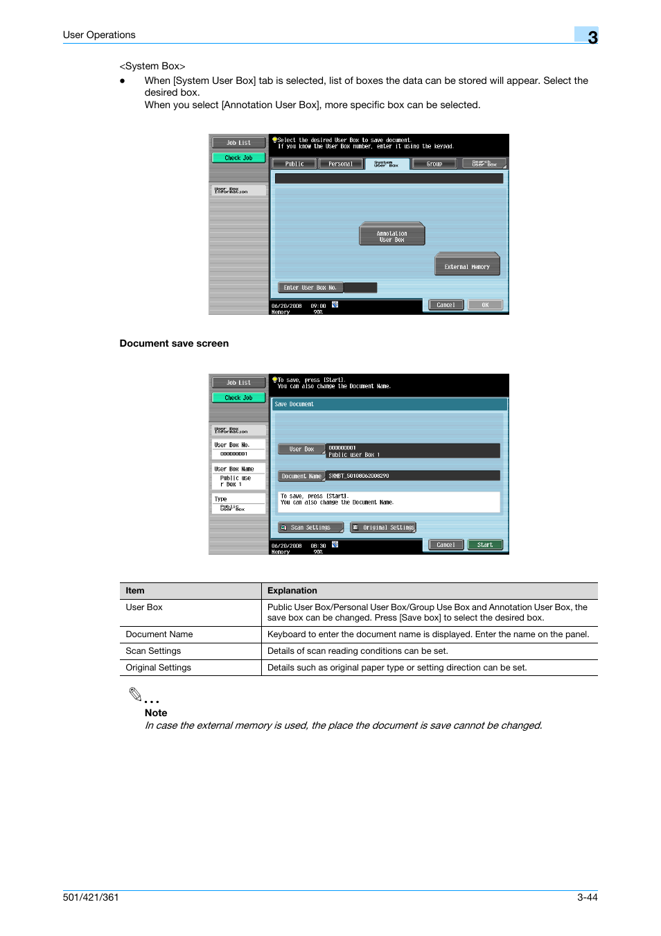 Document save screen, Document save screen -44 | Konica Minolta bizhub 361 User Manual | Page 177 / 217