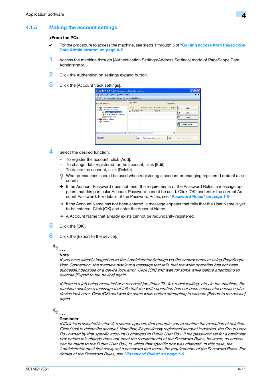 5 making the account settings, From the pc, Making the account settings -11 <from the pc> -11 | Konica Minolta bizhub 361 User Manual | Page 189 / 217