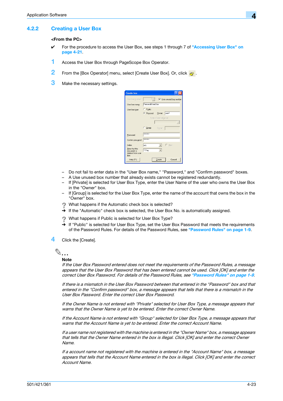 2 creating a user box, From the pc, Creating a user box -23 <from the pc> -23 | Konica Minolta bizhub 361 User Manual | Page 201 / 217