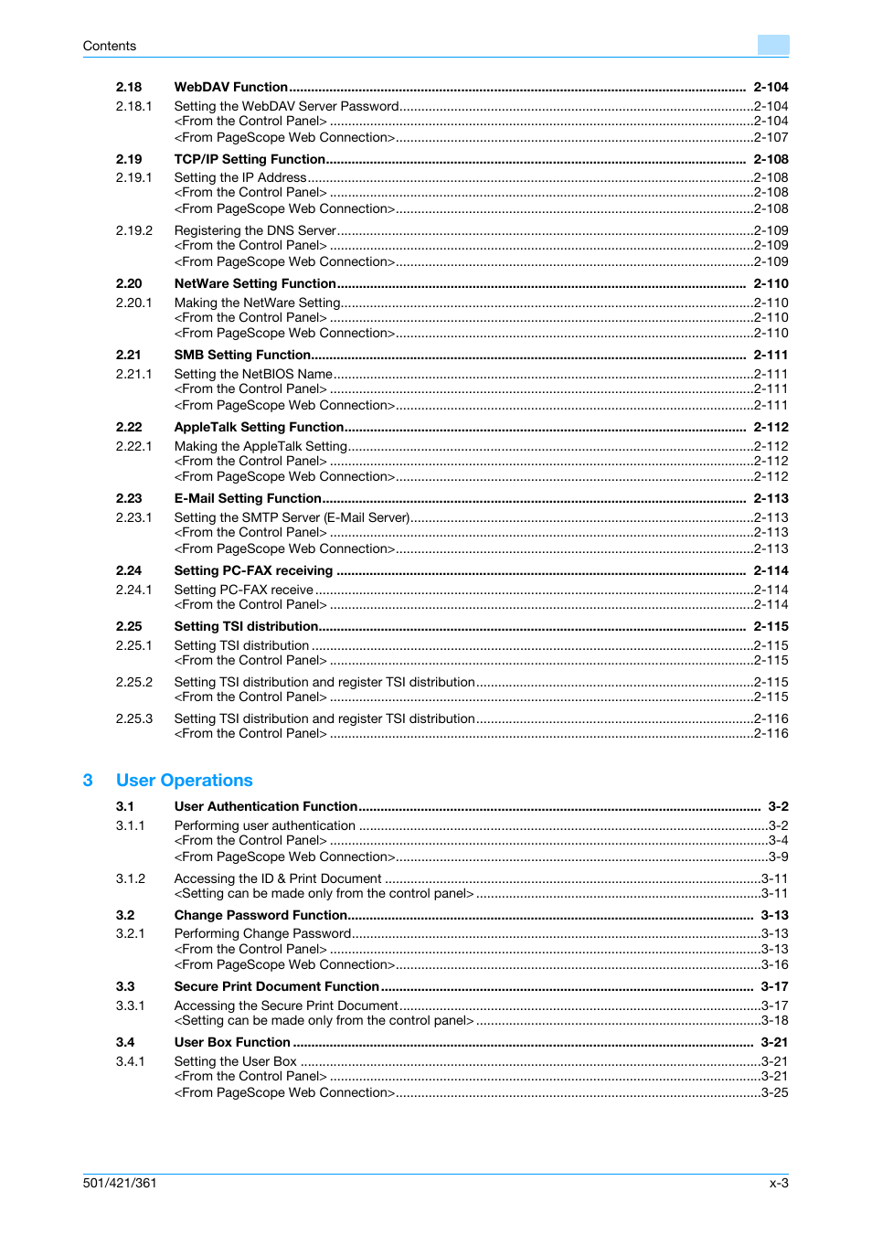 3user operations | Konica Minolta bizhub 361 User Manual | Page 4 / 217