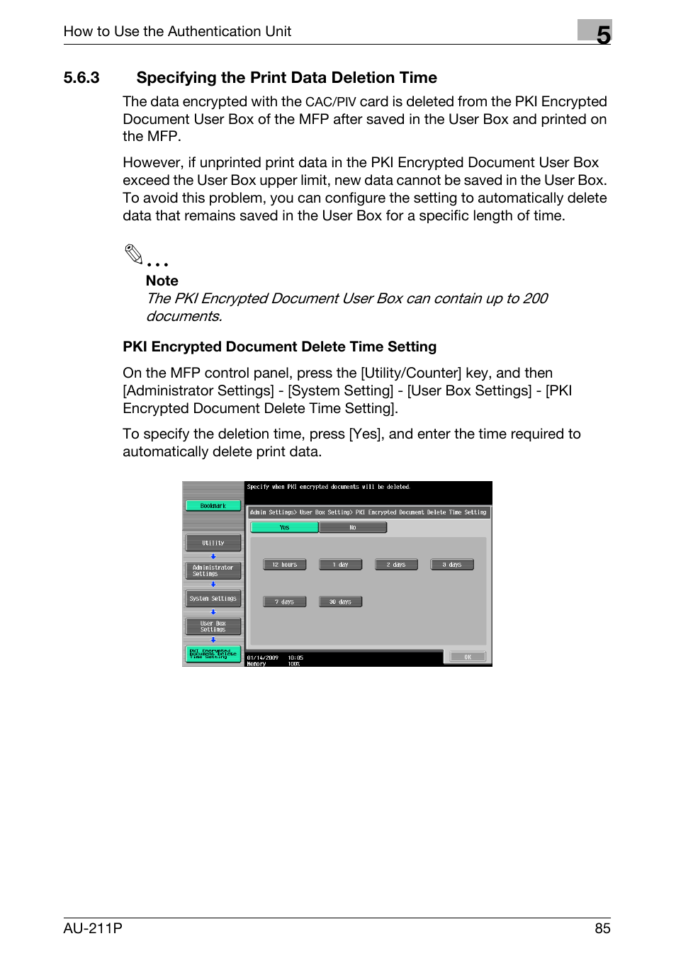 3 specifying the print data deletion time | Konica Minolta bizhub 751 User Manual | Page 23 / 53