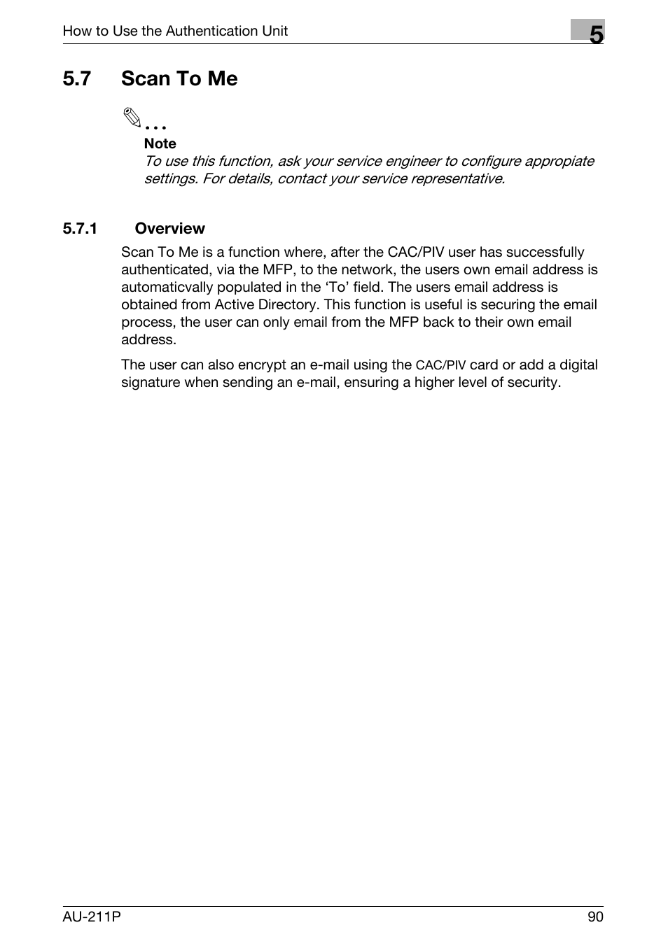 7 scan to me, 1 overview | Konica Minolta bizhub 751 User Manual | Page 28 / 53