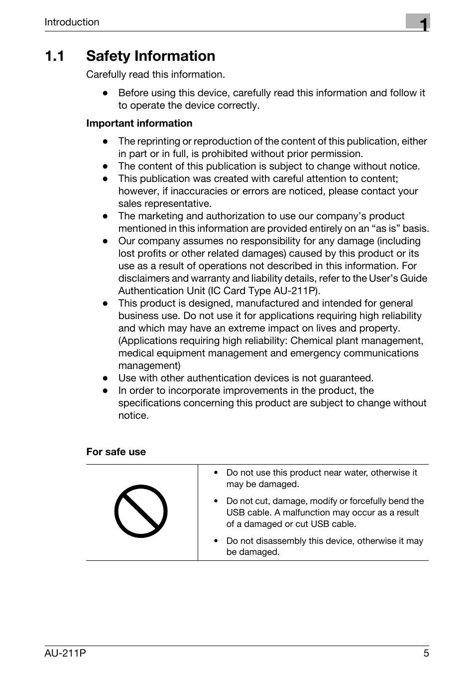 1 safety information | Konica Minolta bizhub 751 User Manual | Page 3 / 53