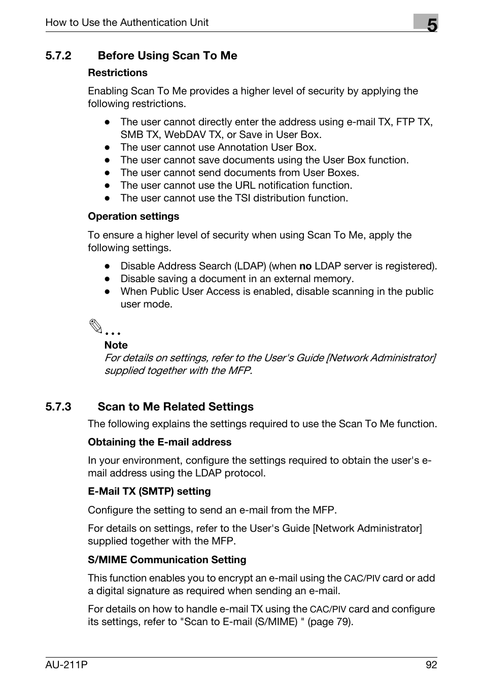 2 before using scan to me, 3 scan to me related settings | Konica Minolta bizhub 751 User Manual | Page 30 / 53