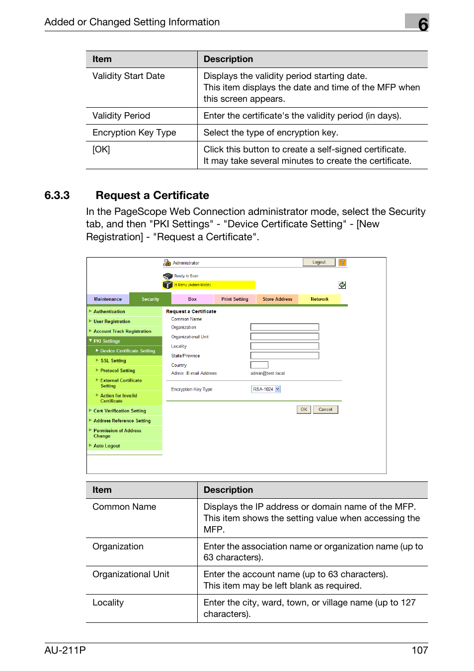 3 request a certificate, Request a certificate | Konica Minolta bizhub 751 User Manual | Page 45 / 53